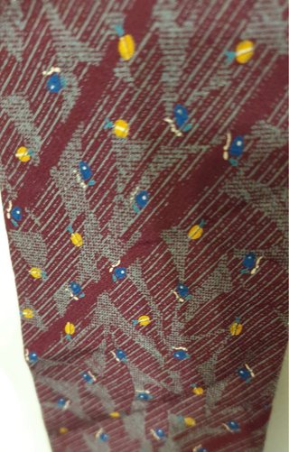 Cravatta Borbonese 100% Seta Burgundy Vintage