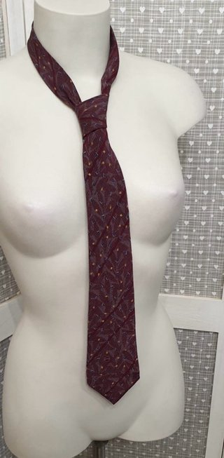 Cravatta Borbonese 100% Seta Burgundy Vintage