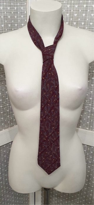 Cravatta Borbonese 100% Seta Burgundy Vintage