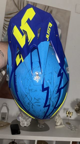Casco Moto y Gafas J39 Poseidon Azul/Amarillo