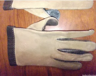 Guantes de Piel Loewe Antiguos Beige/Marrón