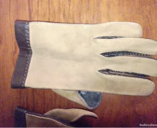 Guantes de Piel Loewe Antiguos Beige/Marrón