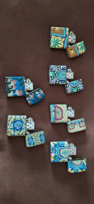 Set di 6 accendini Fimo tipo Zippo