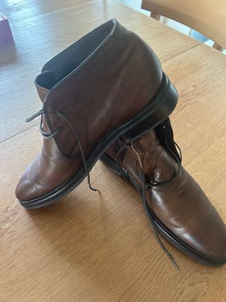 Botines de cuero marrón talla 42