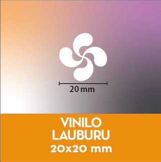 Vinilo Lauburu 20x20mm Negro/Blanco