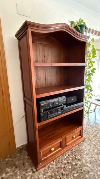Estantería de madera maciza nogal
