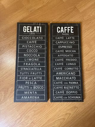 Cuadros Decorativos Gelati y Caffè