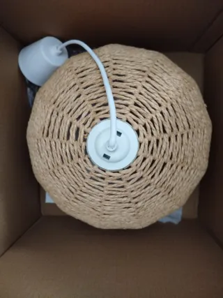 Lámpara colgante fibras naturales beige