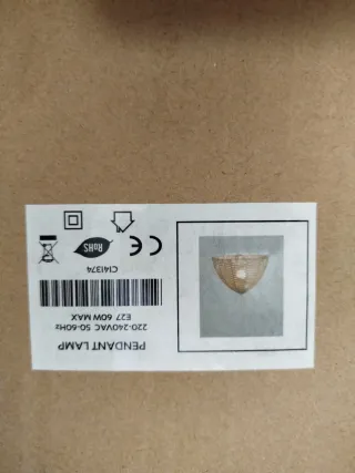 Lámpara colgante fibras naturales beige