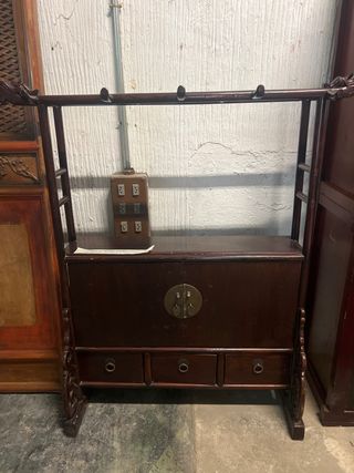 Mueble chino perchero zapatero madera