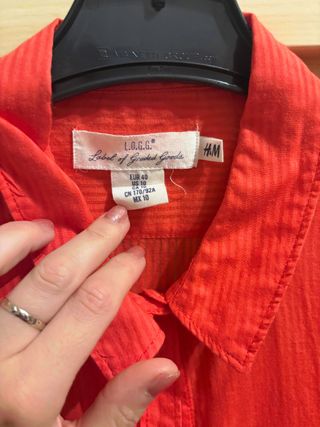 Camicia H&M donna a righe rossa taglia M