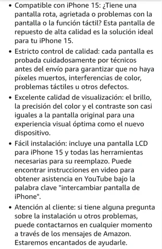 Pantalla iPhone 15 Kit Reparación