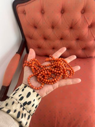 Collar Coral Naranja Antiguo