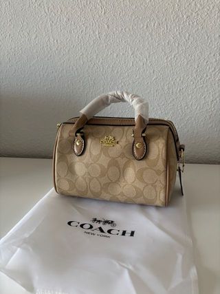 Conjunto Bolso y Cartera Coach Monogram Beige