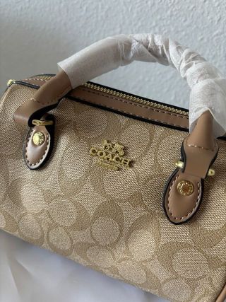 Conjunto Bolso y Cartera Coach Monogram Beige