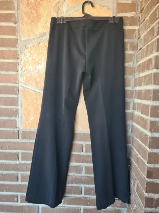 Pantalón vestir negro mujer con bordado