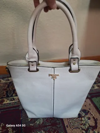 Bolso Prada Blanco y Dorado