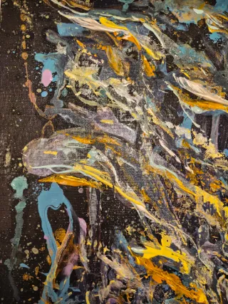 Cuadro abstracto pintado a mano