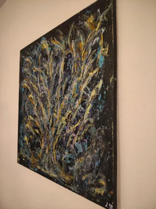 Cuadro abstracto pintado a mano