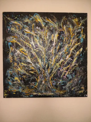 Cuadro abstracto pintado a mano