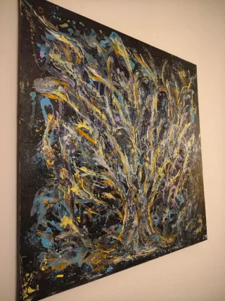 Cuadro abstracto pintado a mano