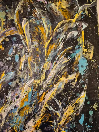 Cuadro abstracto pintado a mano