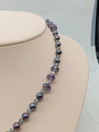 Collar perlas naturales y cristales