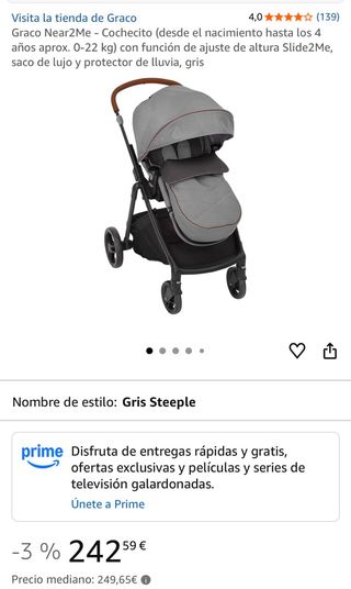 Silla de paseo Graco Near2me gris
