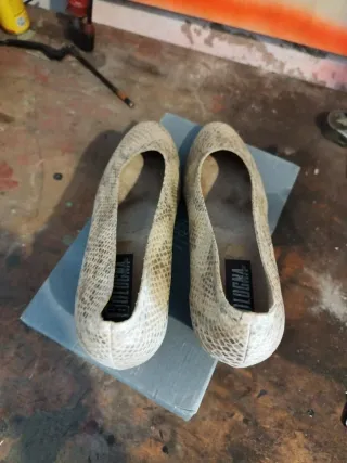 Scarpe donna tacco basso pitonate