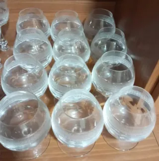 Copas de coñac grabadas - Set de 12
