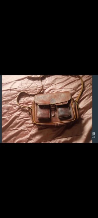 Bolso bandolera de cuero marrón unisex