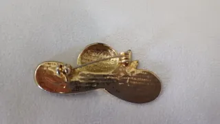 Spilla vintage cappello nero e oro