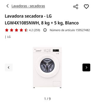 Lavadora Secadora LG 8/5kg Sin uso