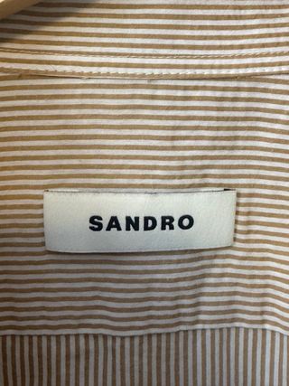 Camisa Sandro Rayas Beige-Tierra