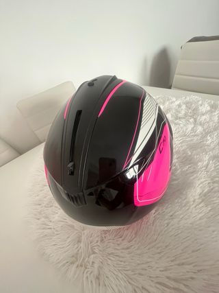 Casco Moto HJC Talla XS Negro y Rosa