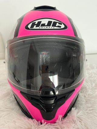 Casco Moto HJC Talla XS Negro y Rosa