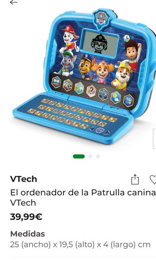 Tablet Patrulla Canina Vtech Nickelodeon