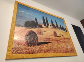 Quadro puzzle con cornice gialla