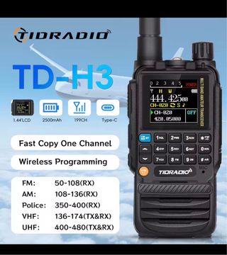 Walkie Talkie TIDRADIO TD-H3 Negro