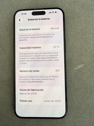 iPhone 15 Pro Max 256GB 87% Batería