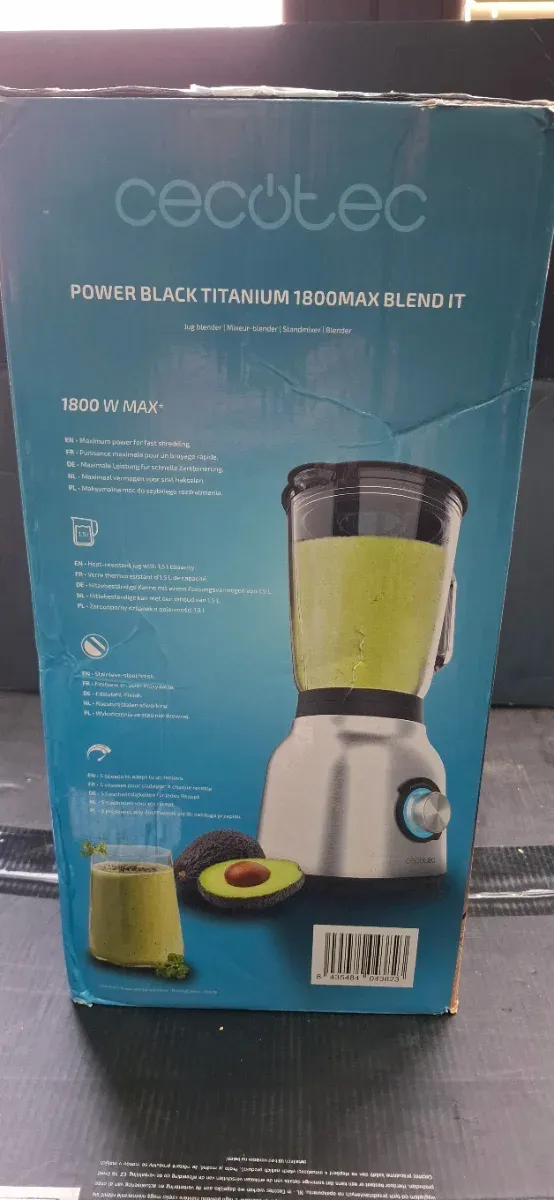 Batidora de vaso Cecotec power black titanium 1800