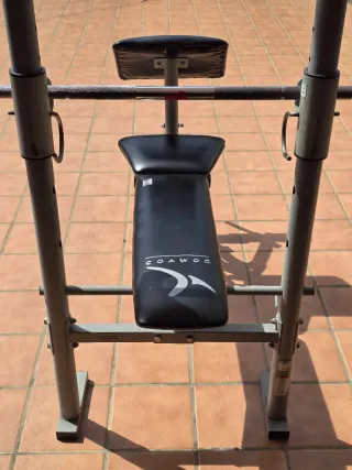 Banco de pesas, piernas,  abdominales... Domyos