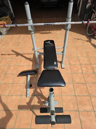 Banco de pesas, piernas,  abdominales... Domyos