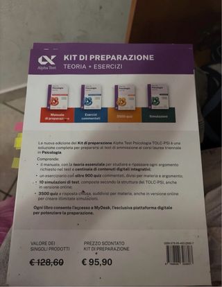 KIT DI PREPARAZIONE TEORIA + ESERCIZI UNIVERSITARI
