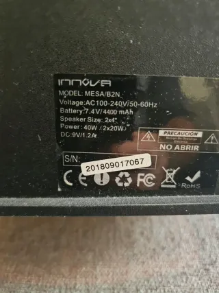 Altavoz INNOVA MESA B2N Negro Multicolor