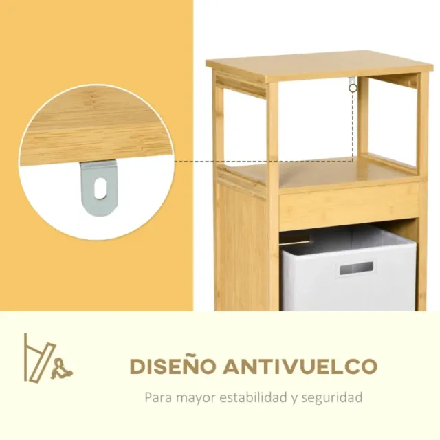 Mueble Auxiliar Baño Bambú Armario