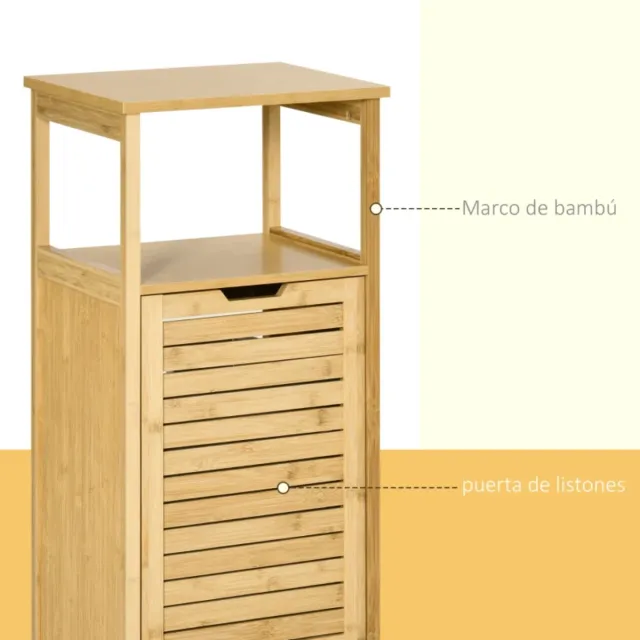 Mueble Auxiliar Baño Bambú Armario