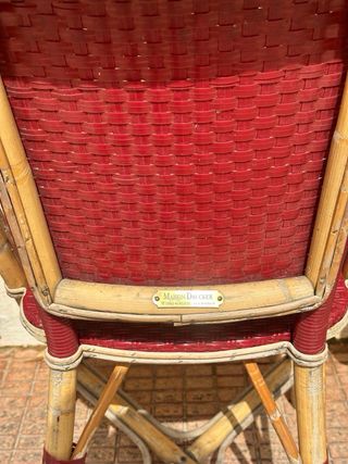 Pack de 4 Sillas Rattan Rojas Terraza Jardín