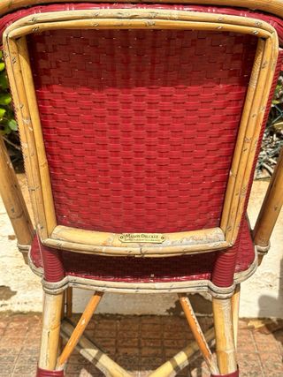 Pack de 4 Sillas Rattan Rojas Terraza Jardín