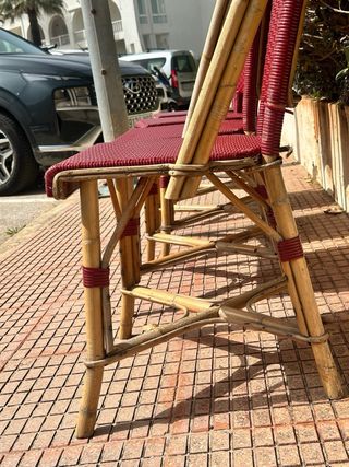 Pack de 4 Sillas Rattan Rojas Terraza Jardín